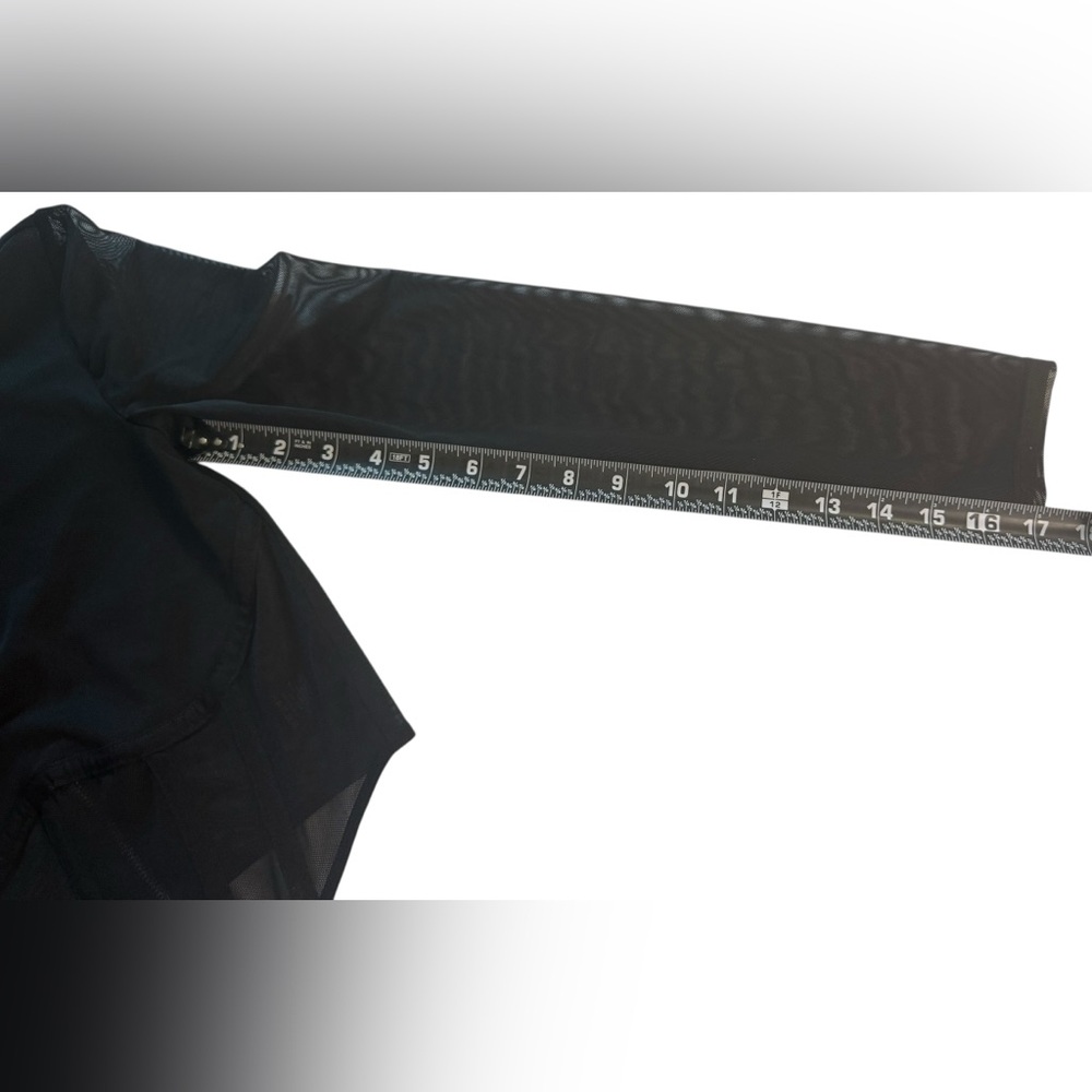 ASTR THE LABEL black sheer long sleeve crop top w/ boning Exposed Zip Size XS - Picture 14 of 14